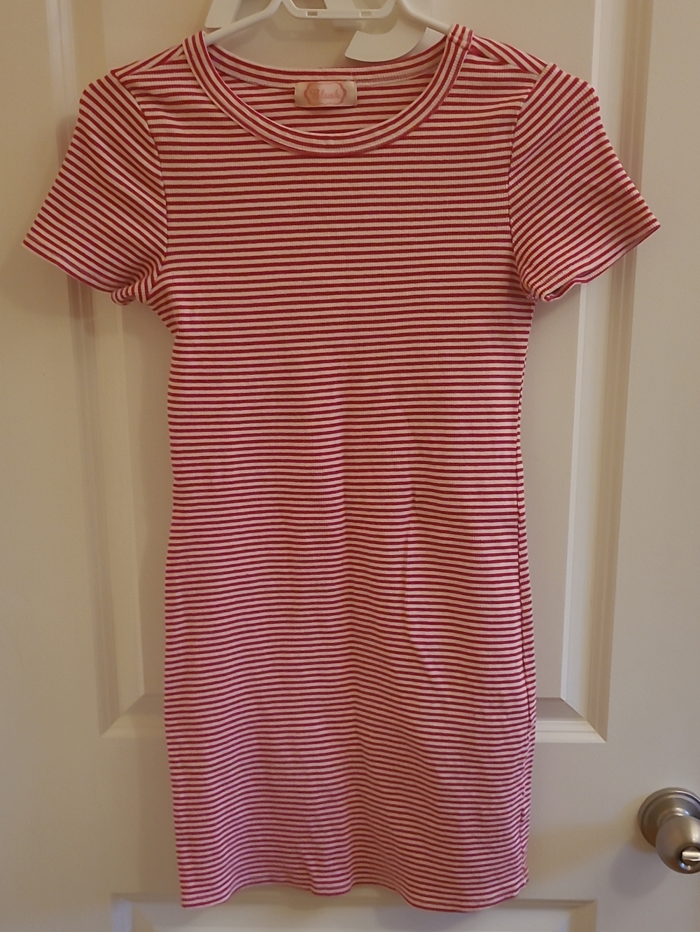 Blush Brand / Made In USA Striped Short Sleeve Mini Dress